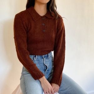 Kordal Remy Collared Polo Button-Up Boucle Sweater